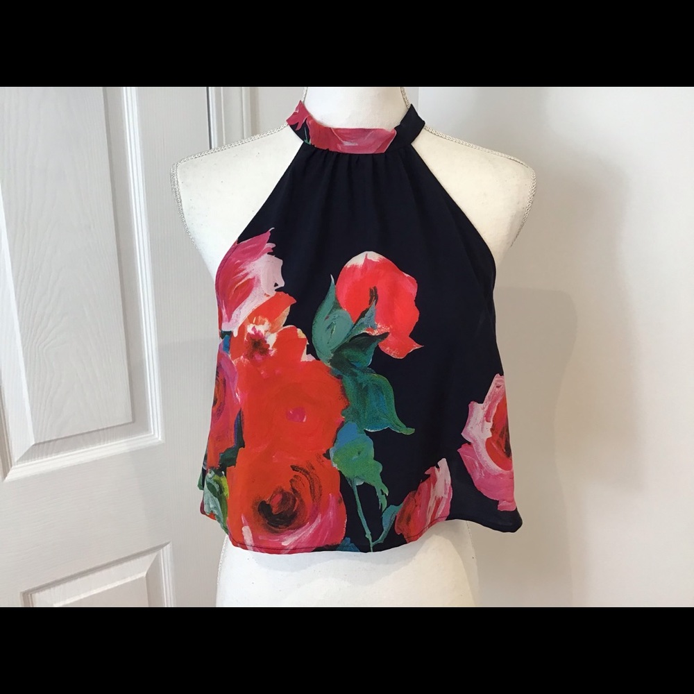 RIPLEY RADER LA NWT CROPPED FLOWY FLORAL TOP SM